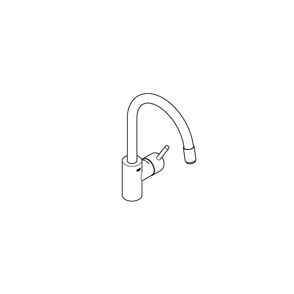 GROHE Grohe Concetto, Etgrebskøkkenbatteri, højt udløb, Grohe Zero