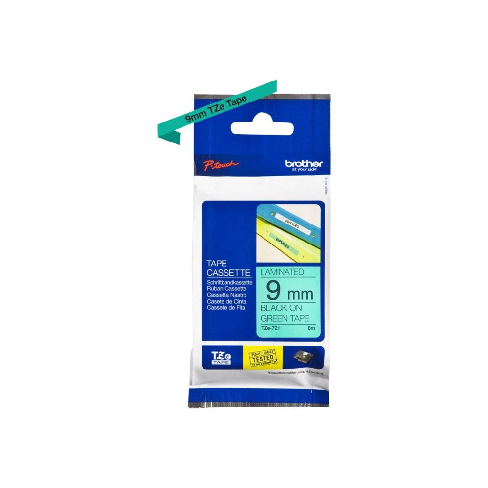 Brother Brother TZe-721 - bandlaminat - 1 kassett(er) - Rulle (0,9 cm x 8 m)