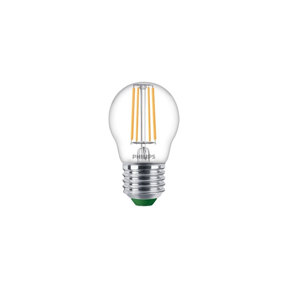 Philips Philips Ultra-Efficient - LED-glödlampa med filament - form: P45 - klar finish - E27 - 3.8 W - varmt vitt ljus - 2700 K