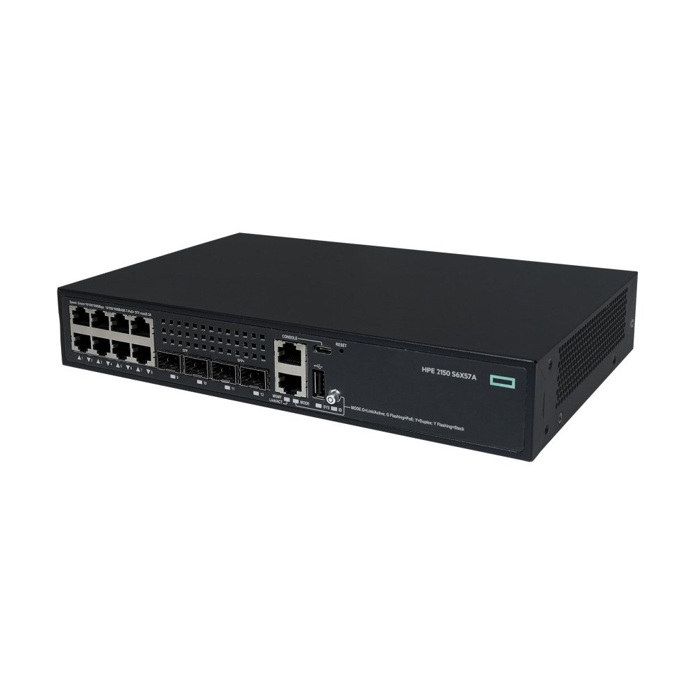 HP HPE Networking Comware 2150 8p 10M/100M/1G PoE+ 2p SFP 1G 2p SFP+ 1G/10G 125W - switch - 8 portar - Administrerad - rack...