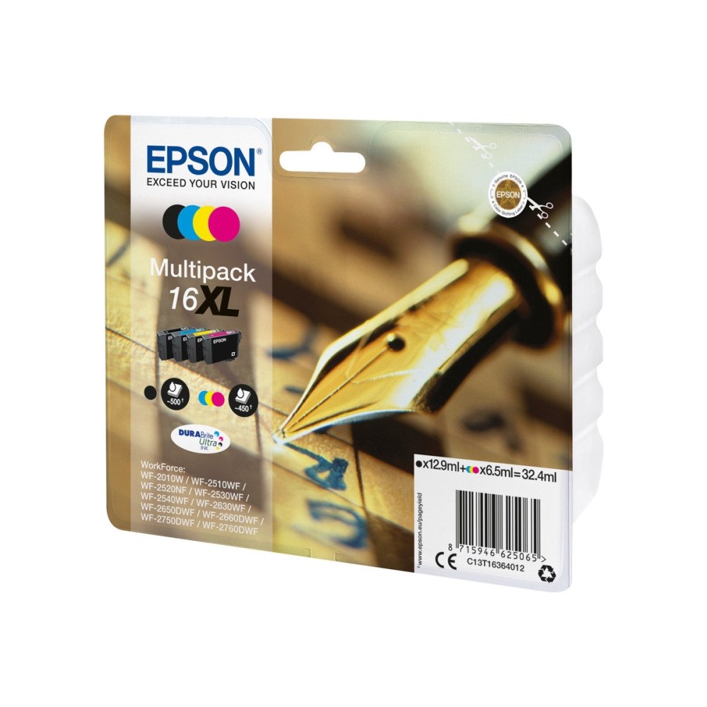 EPSON Bläckpatron EPSON T1636 C13T16364012, 450 sidor, Cyan/Gul/Ma...