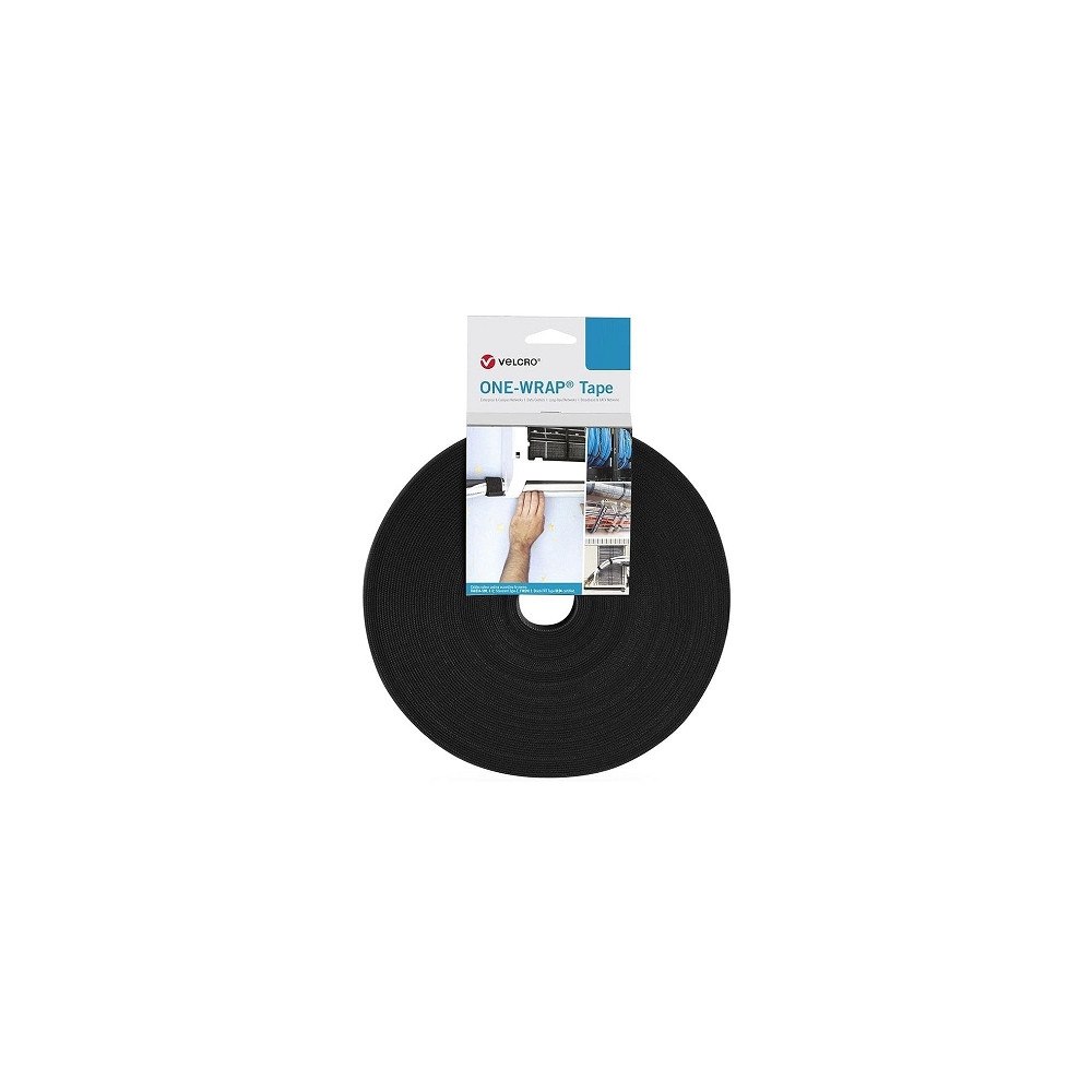 Velcro Kardborreband dubbelsidigt 13 mm svart