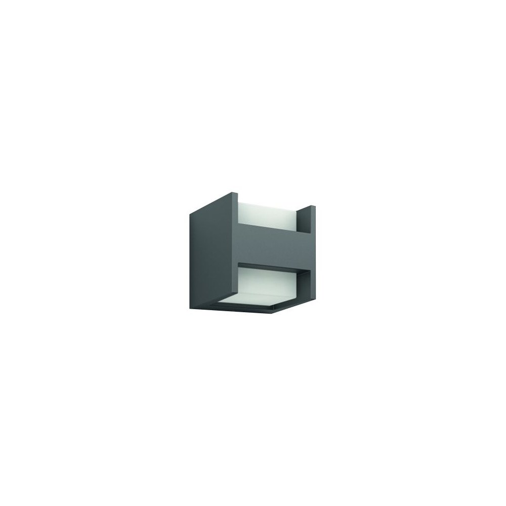 Philips Philips myGarden Arbour - vägglampa - LED x 2 - 4.5 W - totalt: 9 W - varmt vitt ljus - kub - antracit