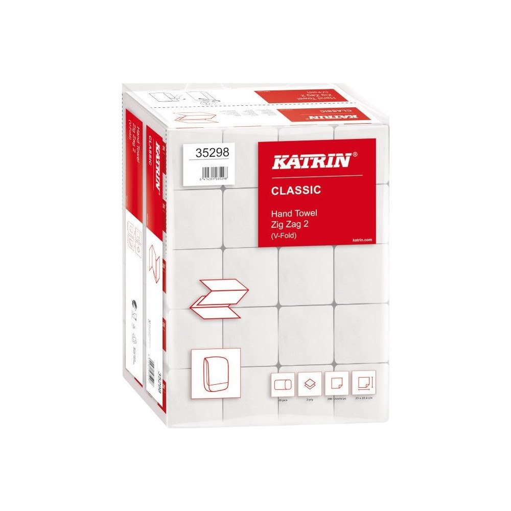 KATRIN Handdukar Katrin V-Fold 2-lagers L22,4xB23xD11,5cm Mix vit