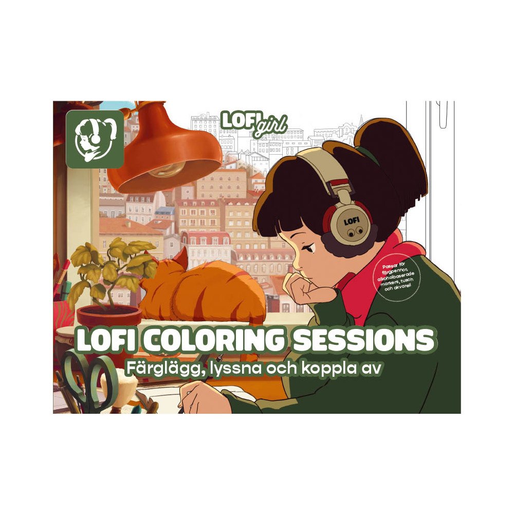 Lofi Girl Lofi coloring sessions : färglägg, lyssna och koppla av (häftad)