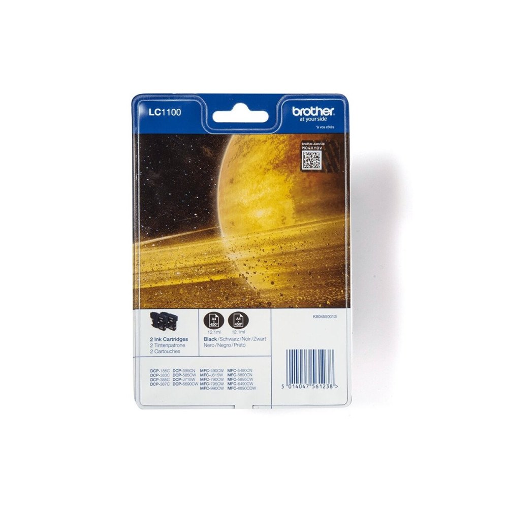 Brother Brother LC1100BKBP2 - 2-pack - svart - original - bläckpatron