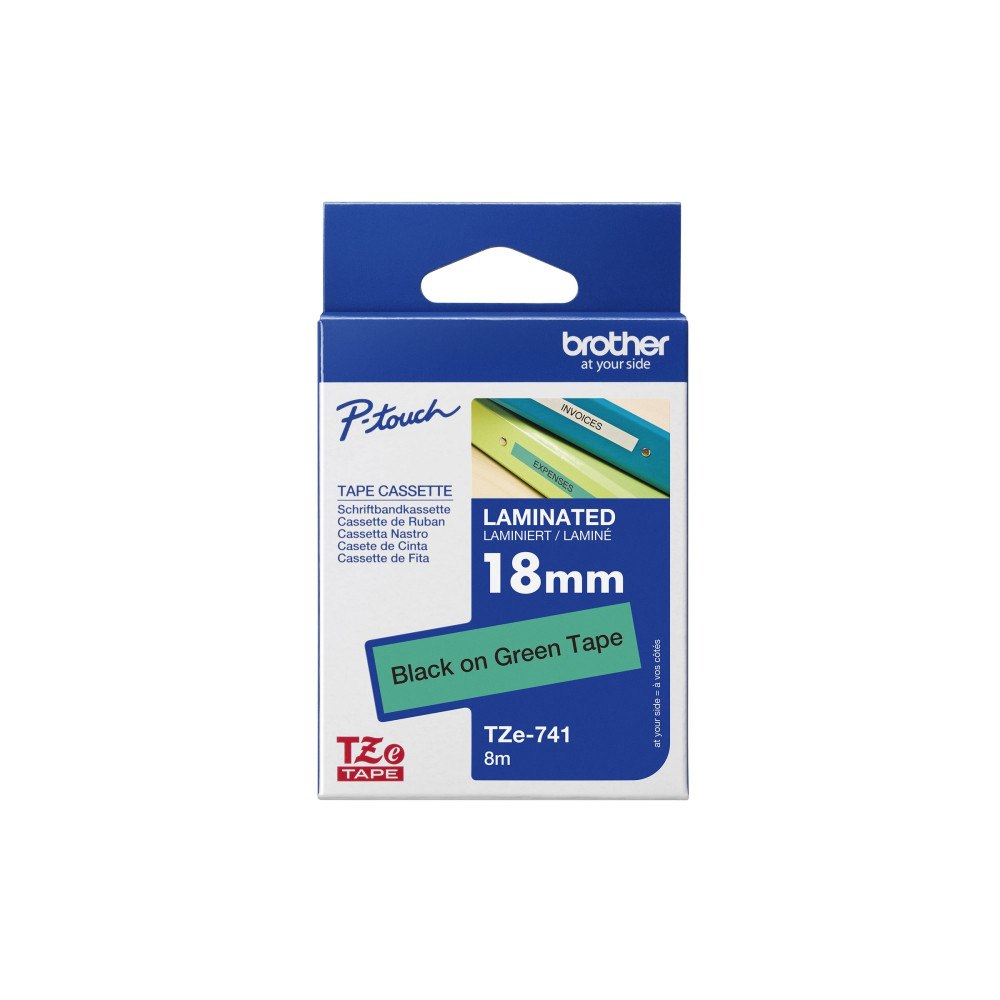 Brother Brother TZe-741 - bandlaminat - 1 kassett(er) - Rulle (1,8 cm x 8 m)