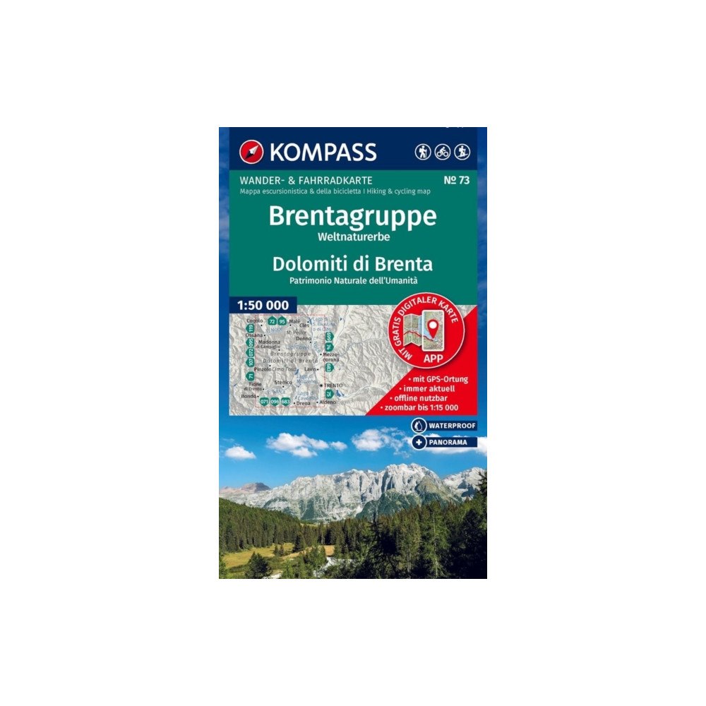 Kompass Karten GmbH Brentagruppe - Dolomiti di Brenta Hiking and Cycling Map