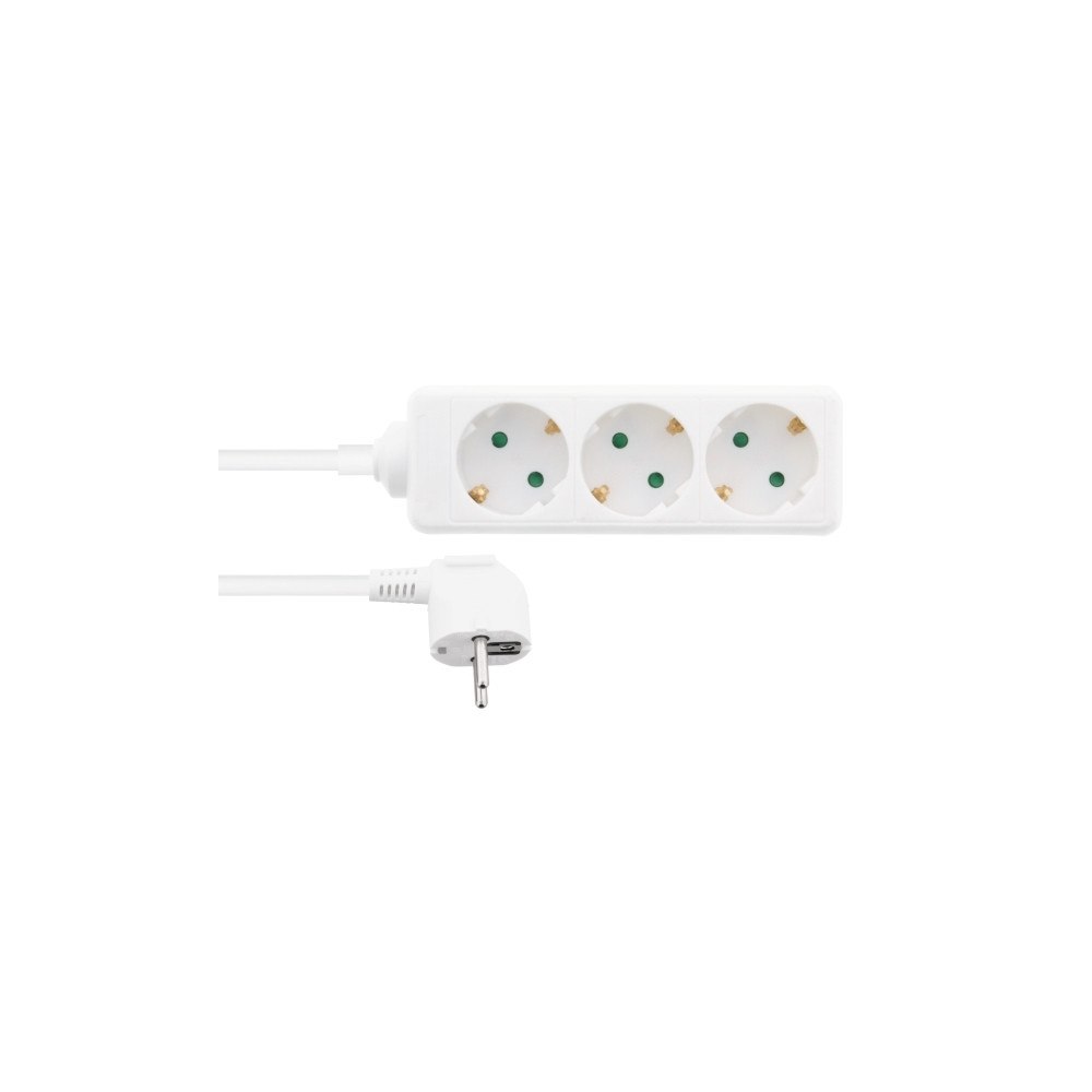 Deltaco Deltaco 322129, 1 m, inomhus, Vit, 3 AC-utgångar, 250 g, 1 s...
