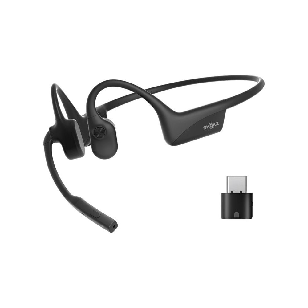 AfterShokz SHOKZ OpenComm2 UC - Industrial Version - headset - USB-A via Bluetooth-adapter