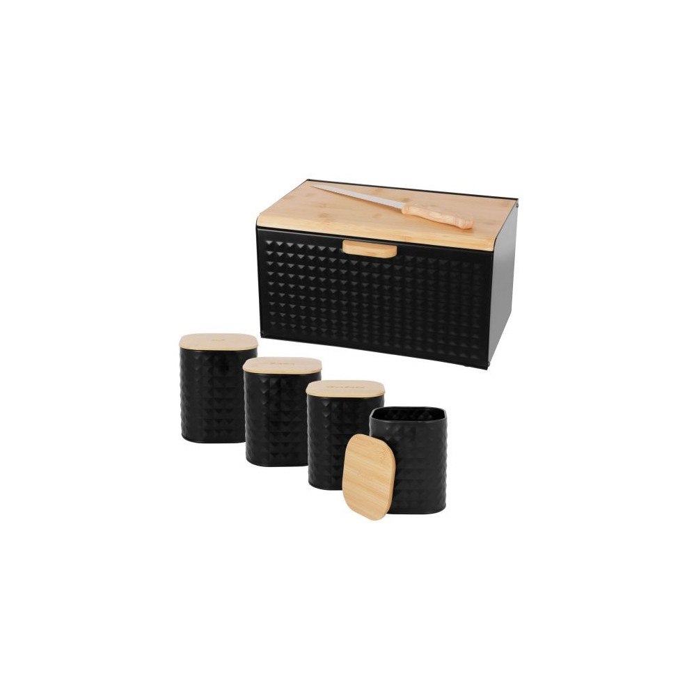 Brunbeste Brunbeste brödbox med set med 4 köksförvaringskärl och kniva...