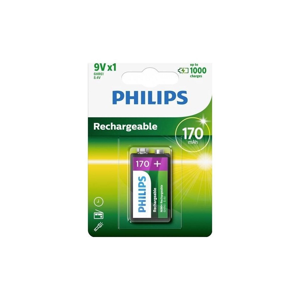 Philips Philips Multilife 9VB1A17 batteri x 9V - NiMH