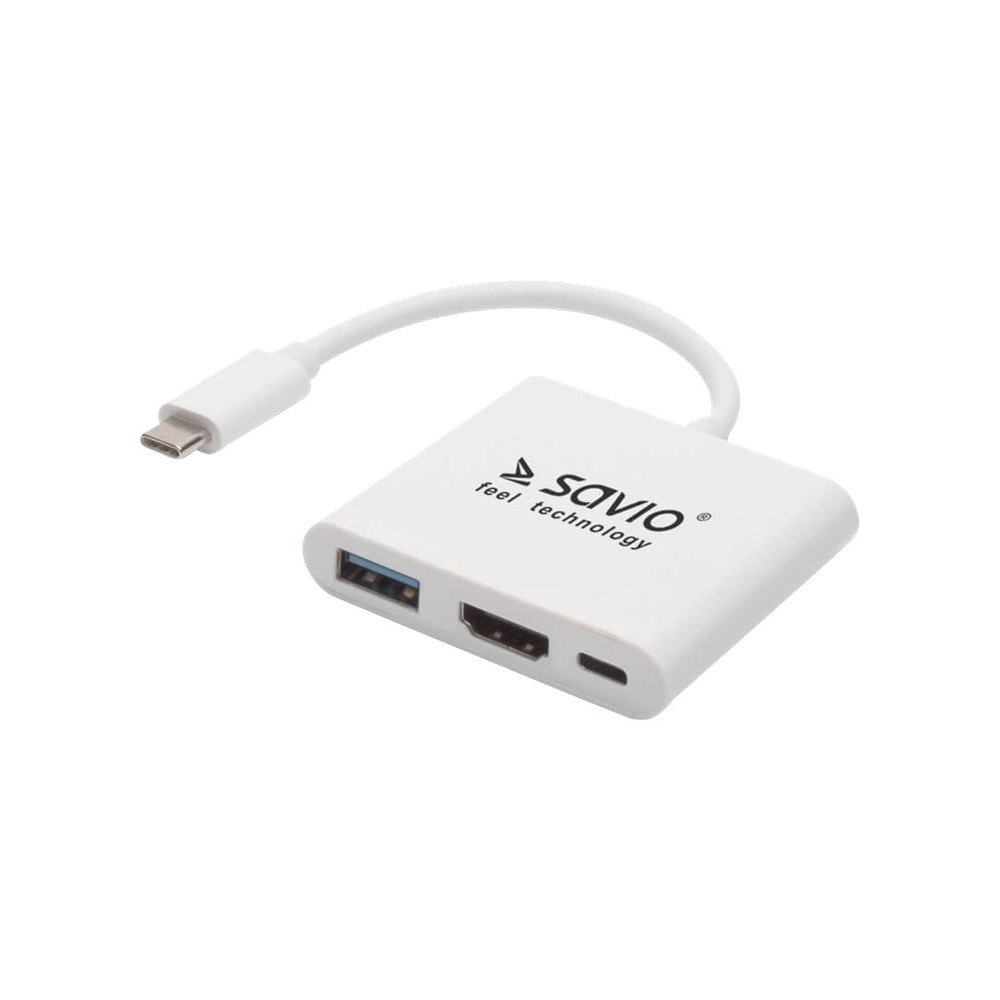 SAVIO SAVIO AK-48 - dockningsstation - USB-C - HDMI