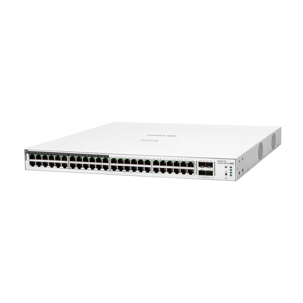Hewlett Packard Enterprise HPE Networking Instant On 1830 48G 24p Class4 PoE 4SFP 370W Switch - switch - 48 portar - smart - rackmonterbar