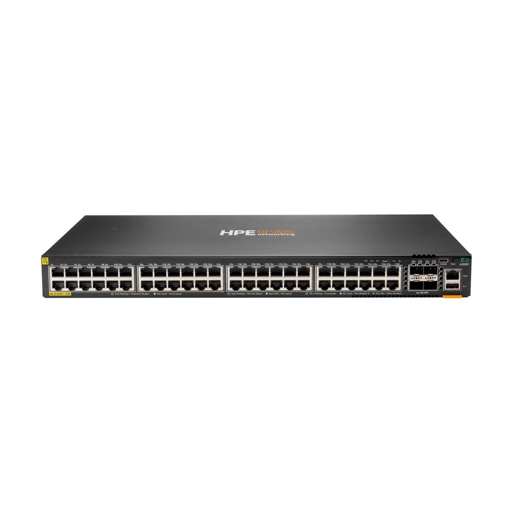 Hewlett Packard Enterprise HPE Aruba 6200F 48G Class4 PoE 4SFP+ 740W Switch - switch - 52 portar - Administrerad - rackmonterbar