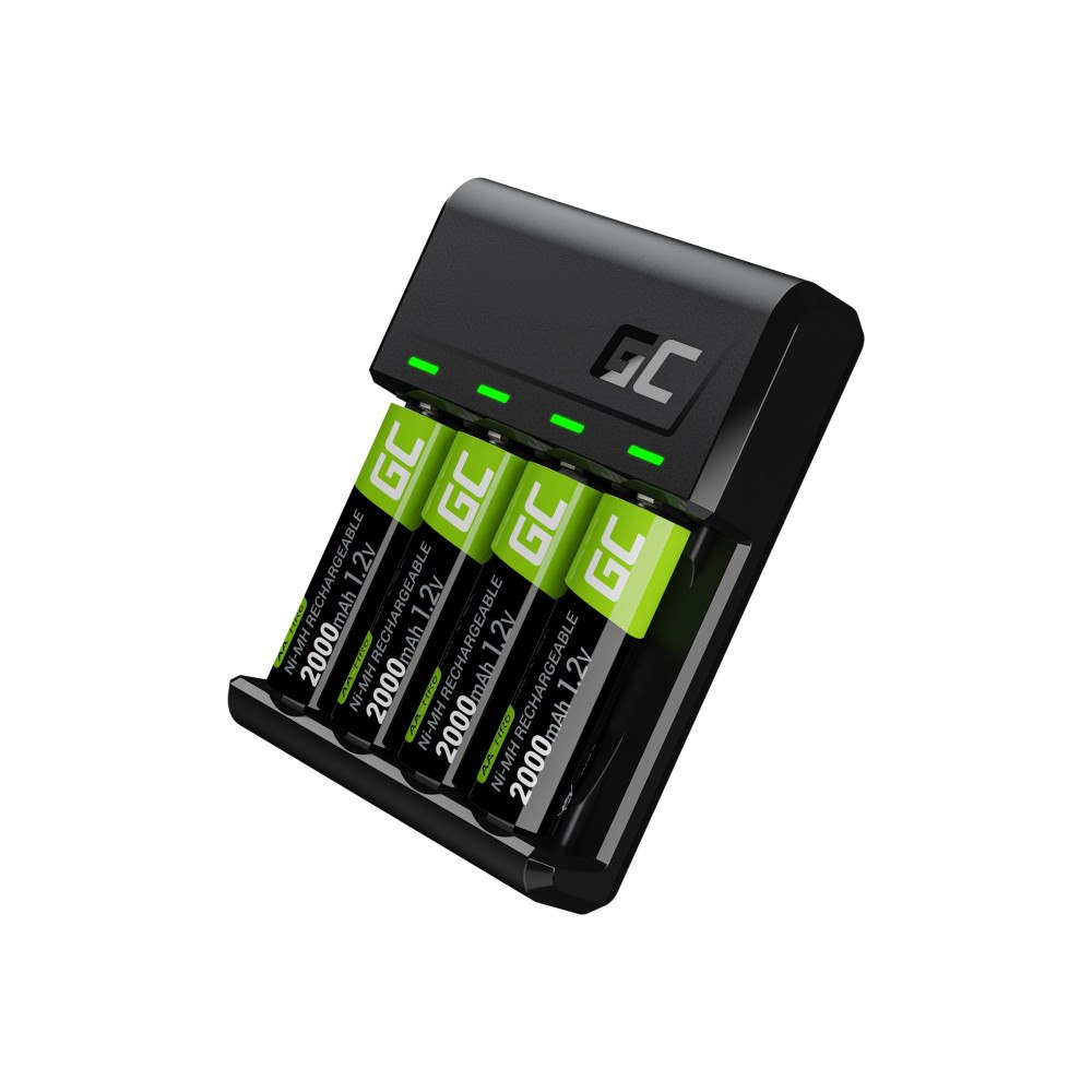 Green Cell Green Cell VitalCharger USB-batteriladdare - 4 x AA-typ - NiMH - 0.5 watt