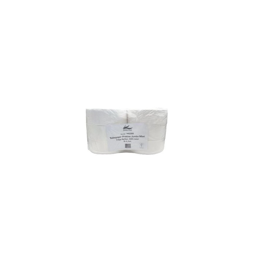 Multi Toalettpapper Pristine Jumbo Maxi 1-lagers Ø27 cm, L600 m x...