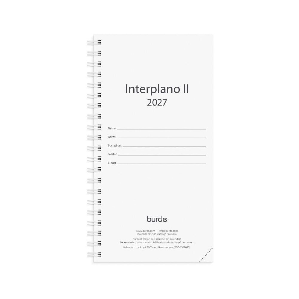 Burde Kalender Interplano II refill 2027