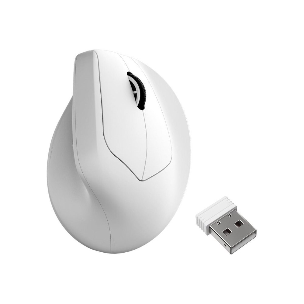 Keychron Keychron M5 - vertikal mus - 2.4 GHz, Bluetooth 5.3, USB-C - vit