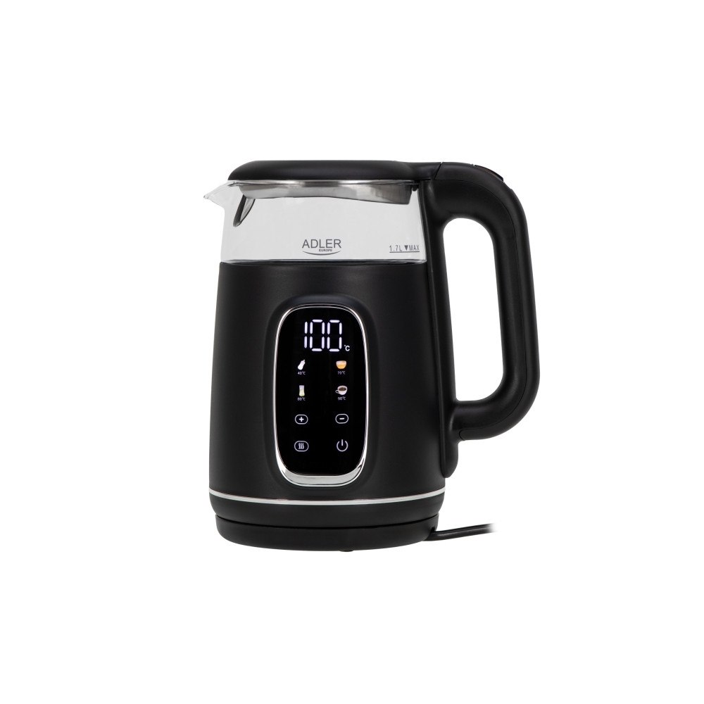 ADLER Adler AD 1305BS, 1,7 l, 2200 W, Svart, Transparent, Silver,...