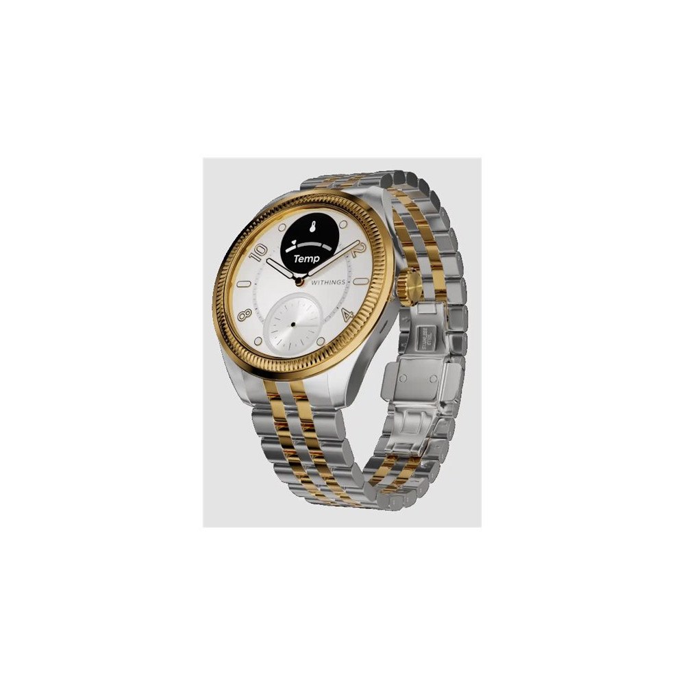 Withings Withings ScanWatch Nova Brilliant Edition - rostfritt stål - smart klocka med hybridfunktion med band - guld