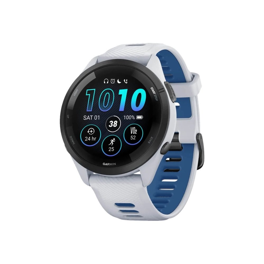 Garmin Garmin Forerunner 265 - vitt stenslag - smart klocka med rem - vitt sten/kustblå - 8 GB