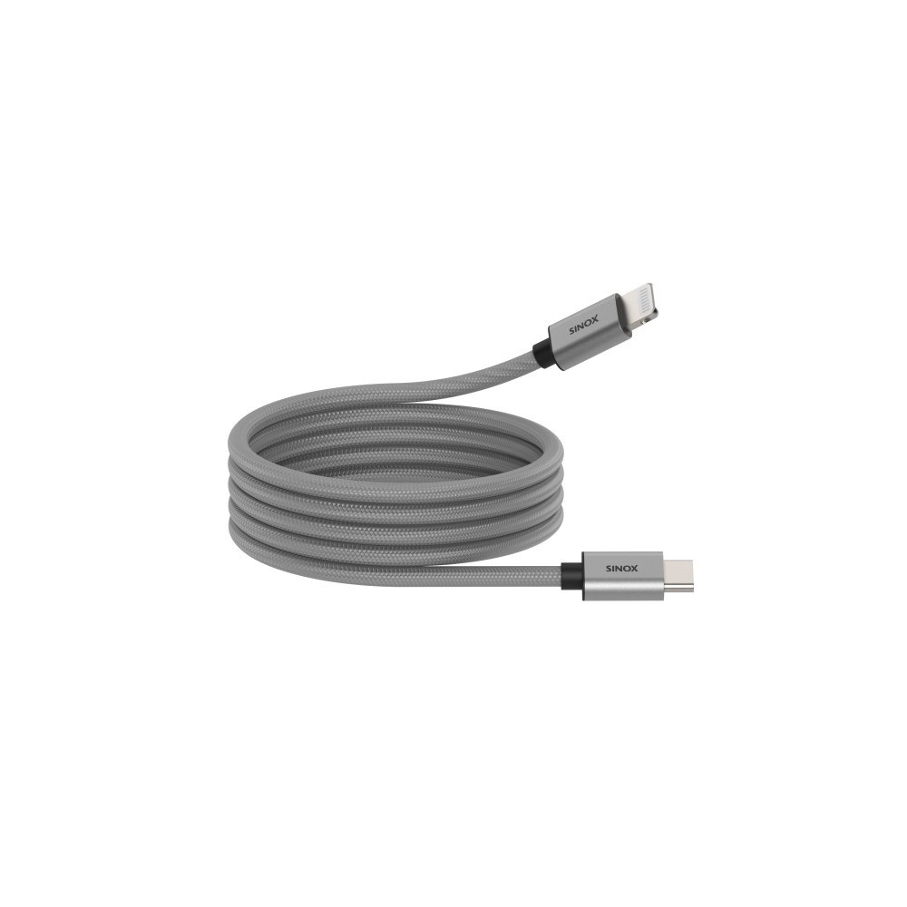 Sinox beslag Sinox PRO USB C till Lightning magnetisk kabel. 1m. Grå, 1 m...