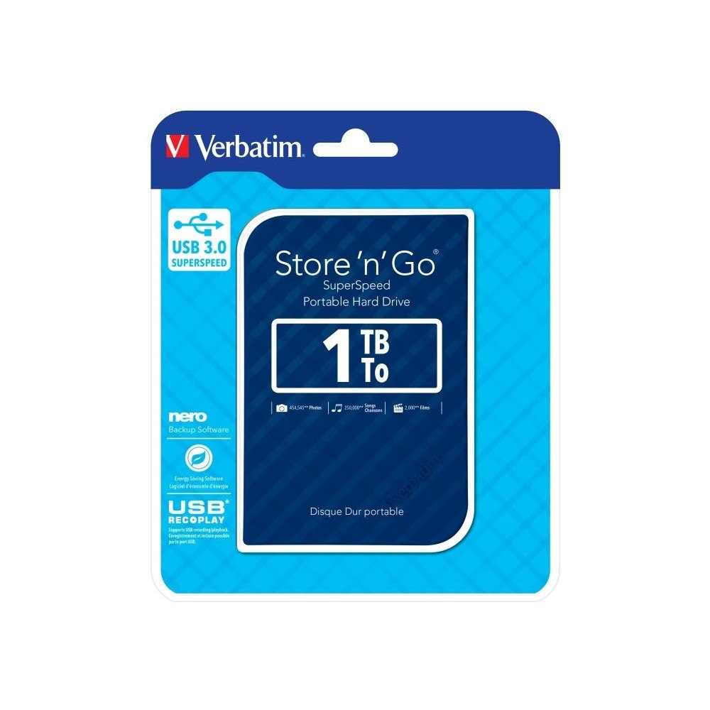 VERBATIM Verbatim Store 'n' Go Portable - hårddisk - 1 TB - USB 3.0