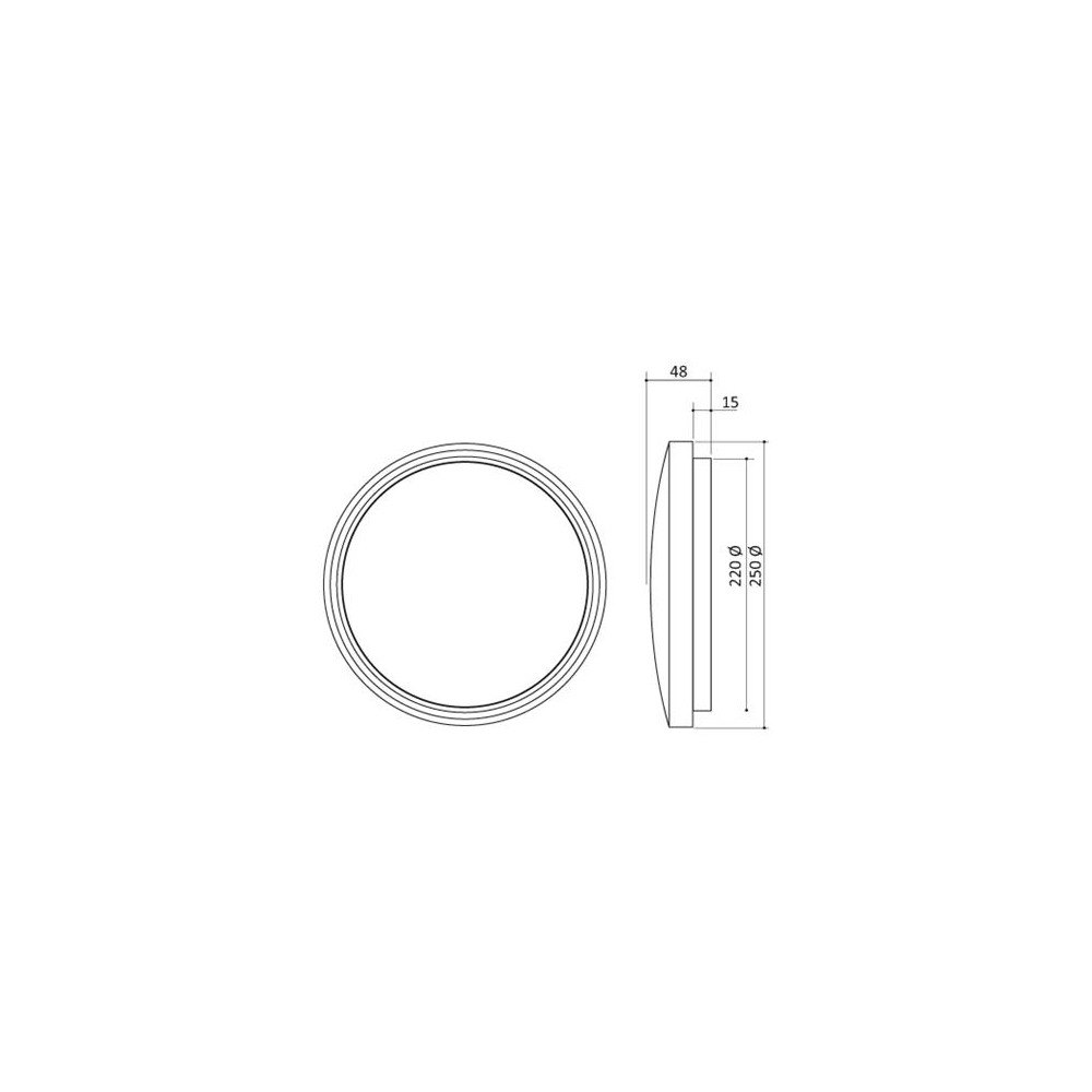 Solar Plus Upload G2 Ø250 12W 1500LM Dipswitch Indstillelig Kelvin Opal...