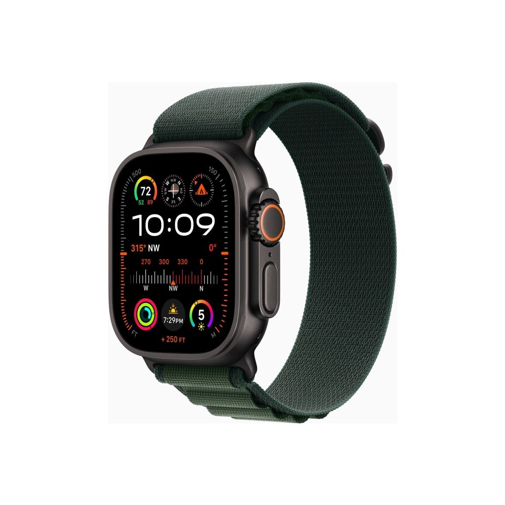 Apple Apple Watch Ultra 2 - svart titan - smart klocka med Alpine Loop - mörkgrön - 64 GB