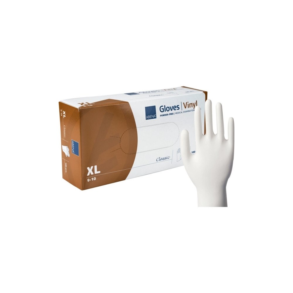 Abena Abena - handskar - storlek: 8-9 - extra large - vinyl - transparent (paket om 100)