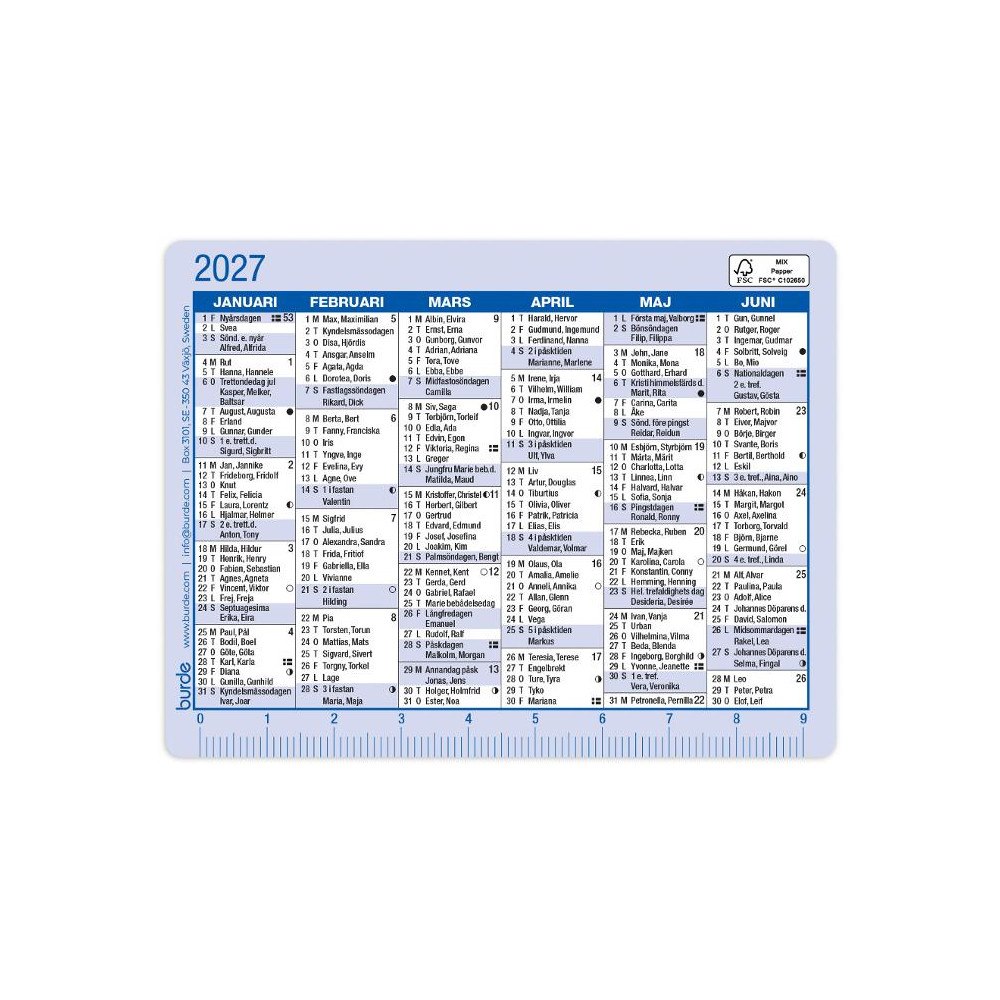 Burde Kalenderkort 2027