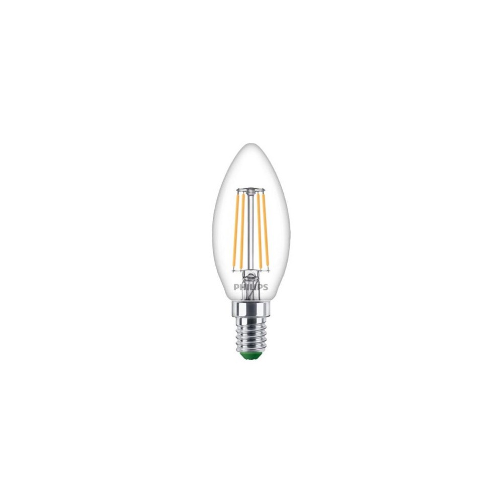 Philips Philips Ultra-Efficient - LED-glödlampa med filament - form: B35 - klar finish - E14 - 1.2 W - varmt vitt ljus - 2700 K