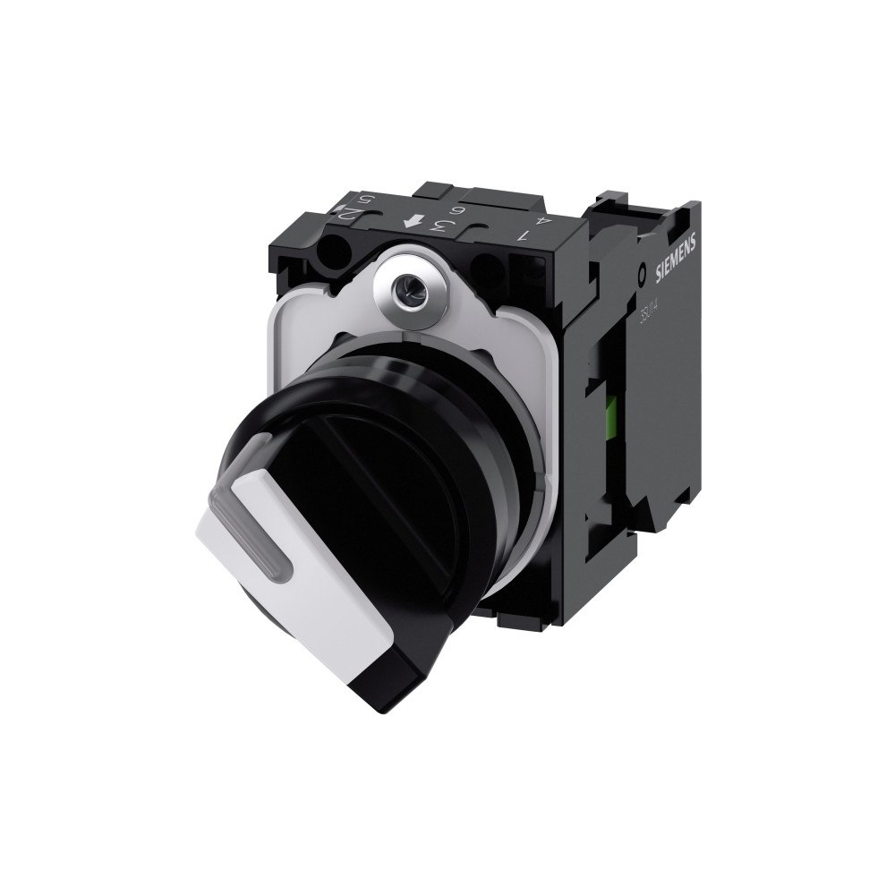 Siemens Strömbrytare, kan belysas, 22 mm, rund, plast, svart, vit, k...