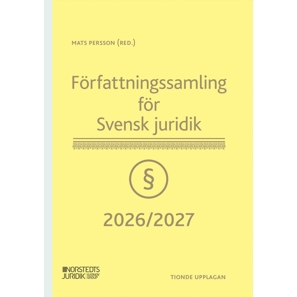 Mats Persson Författningssamling för Svensk juridik : 2026/2027 (häftad) (Skadad)