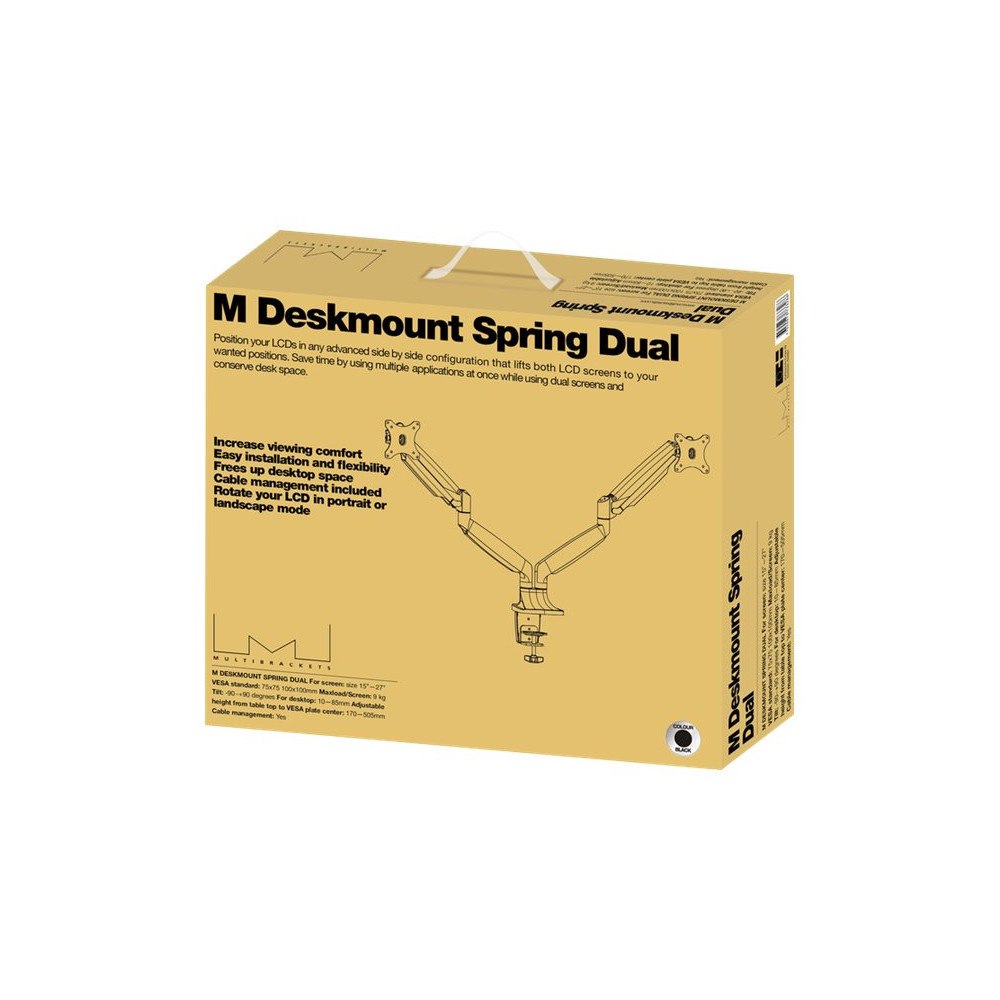 MULTIBRACKETS Multibrackets M Deskmount Spring Dual monteringssats - för 2 LCD-bildskärmar - svart