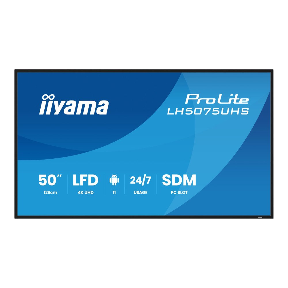Iiyama iiyama ProLite LH5075UHS-B2AG 50" Klass (49.5" visbar) LED-bakgrundsbelyst LCD-skärm - 4K - för digital skyltning