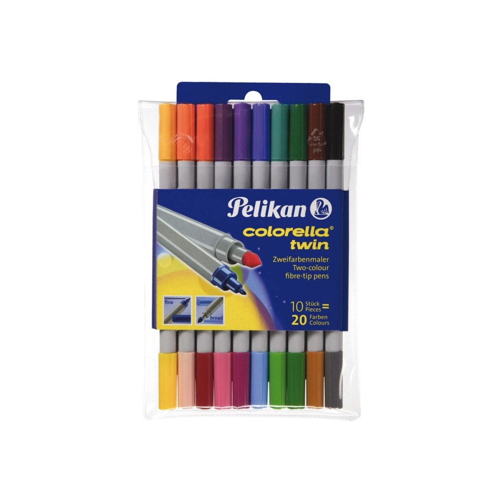 Pelikan Pelikan Colorella twin C 304 - fiberspetspenna med två spetsar - blandfärger (paket om 10)