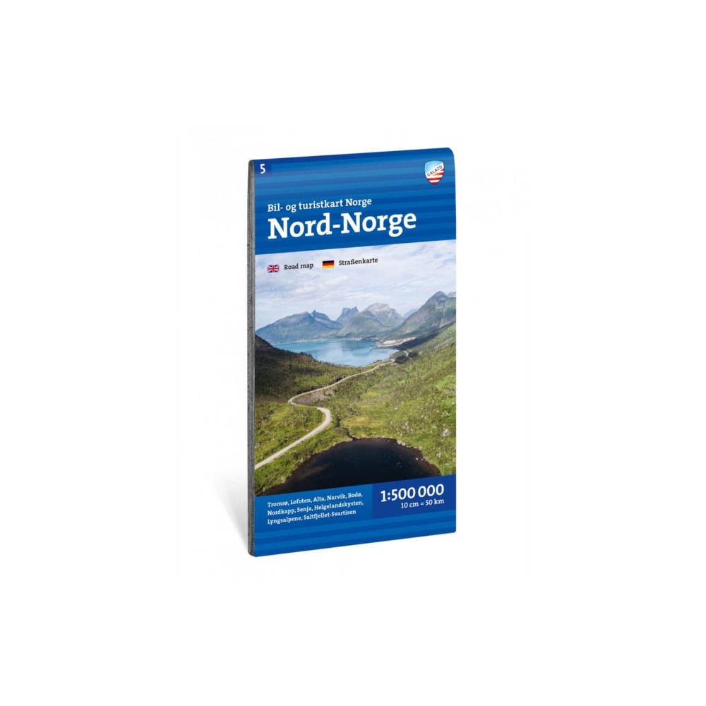 Calazo Forlag Bil- og turistkart Nord-Norge 1:500 000