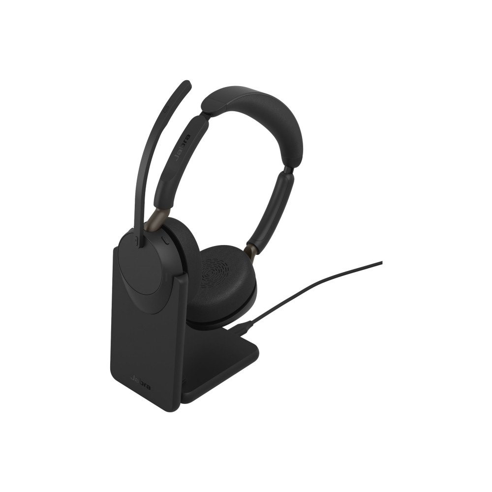 GN Audio Jabra Evolve3 65 UC Stereo - headset - USB-C via Bluetooth-adapter, USB-C - Zoom Certified - med laddningsställ