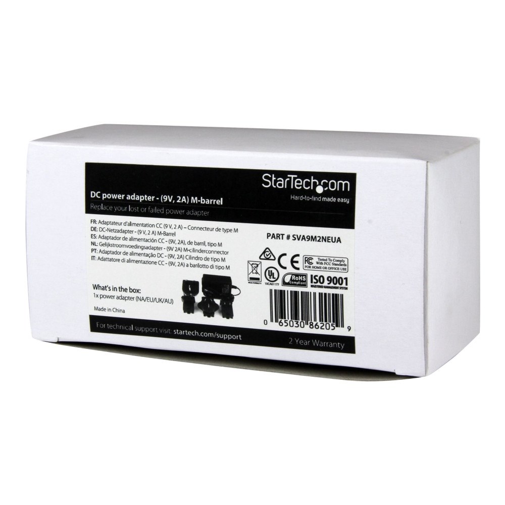 StarTech.com StarTech DC-strömadapter - 9 V, 2 A - strömadapter