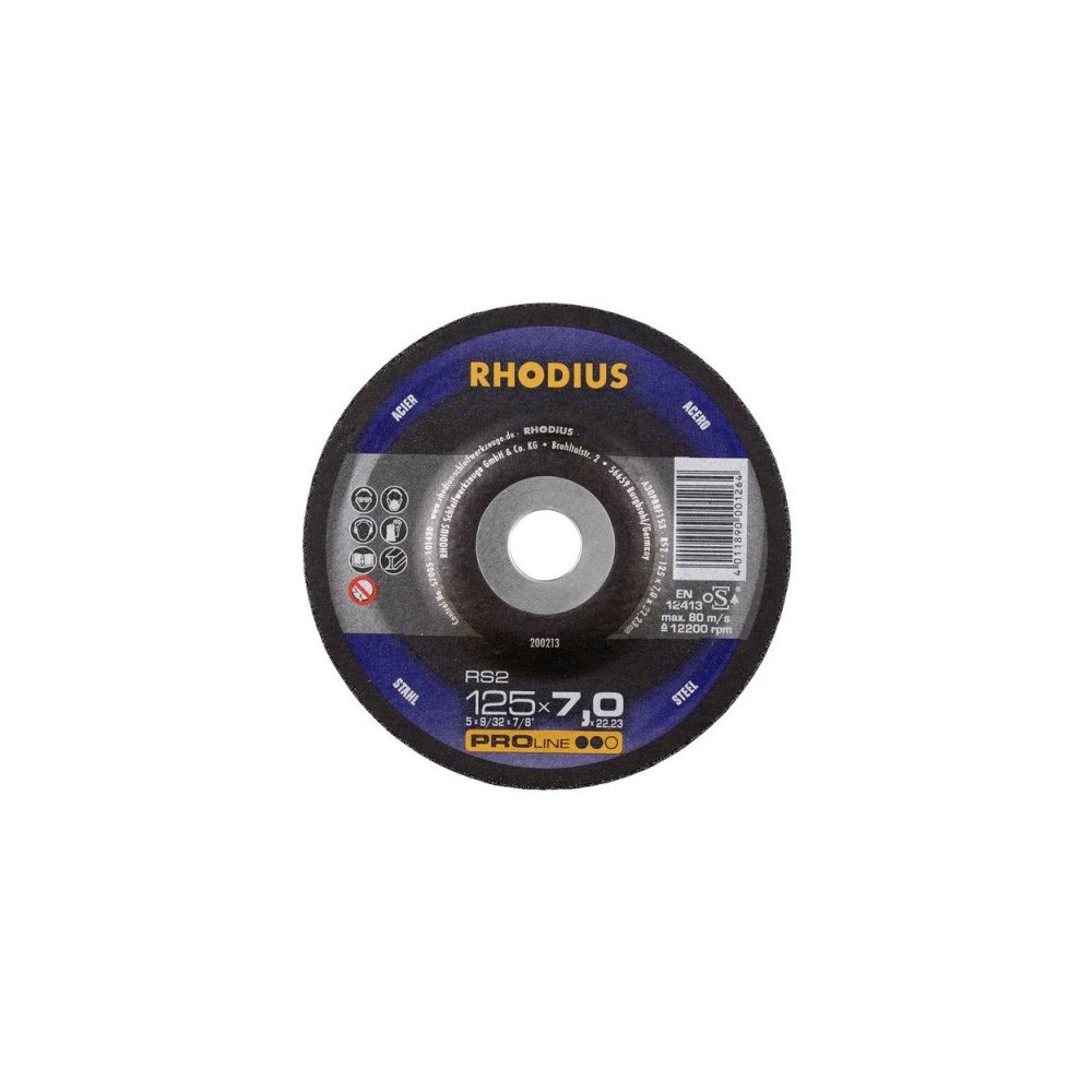 Rhodius Rhodius 200213 RS2 skrap-/slipskiva urkrökt 125 mm 22,23 mm...