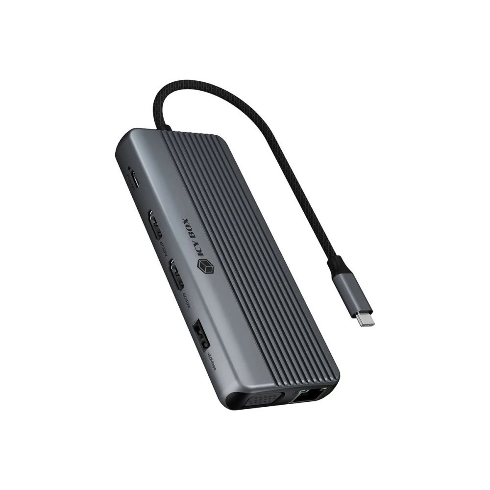 RAIDSONIC ICY BOX IB-DK4062-CPD - dockningsstation - USB-C 3.2 Gen 1 - 2 x HDMI, VGA - 1GbE