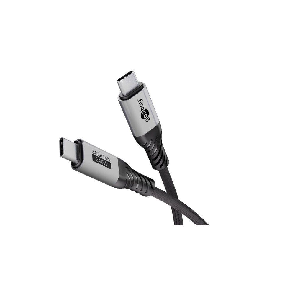 Goobay Goobay USB-C-kabel, USB4 version 2.0, 1 m, svart, silver (74...