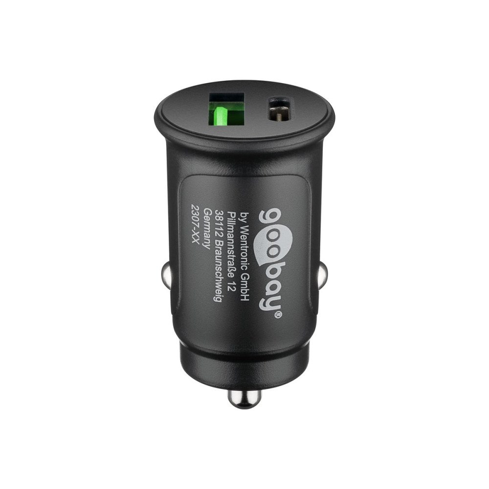 Goobay goobay strömadapter för bil - USB typ A, USB-C - 27 watt
