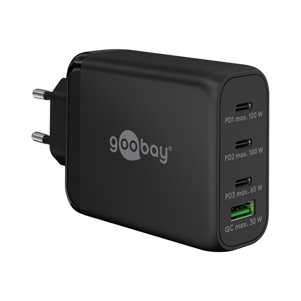 Goobay goobay strömadapter - GaN, flerport - USB typ A, 3 x USB-C - 100 watt