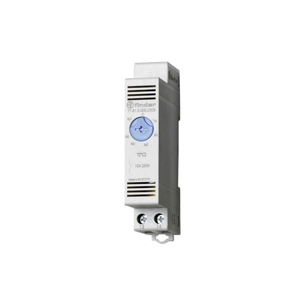 FINDER Finder 7T8100002303, Mekanisk termostat, Vit, 10 A, 0