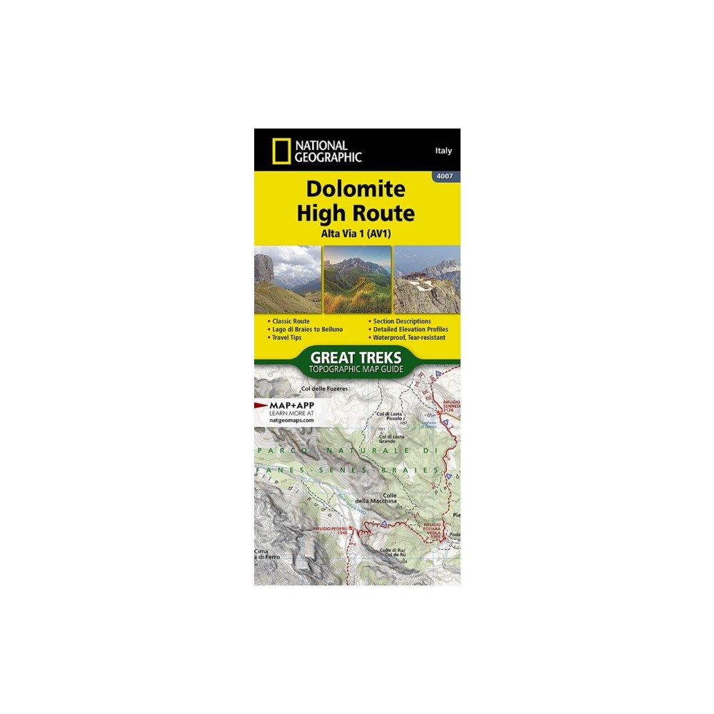 National Geographic Maps Dolomite High Route (Alta Via 1) Map