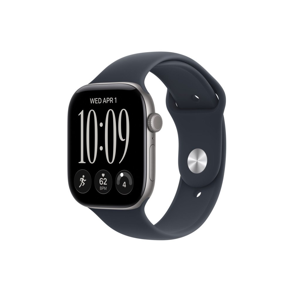 Apple Apple Watch Series 12 (GPS) - rymdgrå aluminium - smart klocka med sportband - marinblå - 64 GB