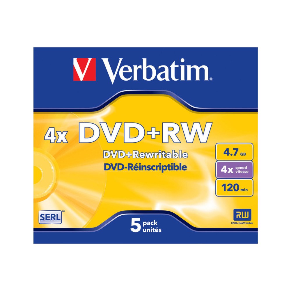 VERBATIM Verbatim DataLifePlus - DVD+RW x 5 - 4.7 GB - lagringsmedier